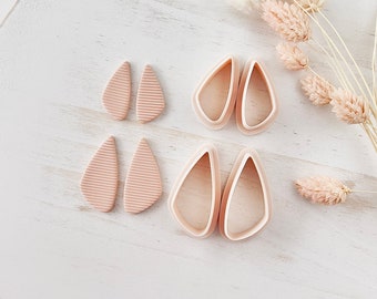 Polymer clay shape cutter mirrored set , abstract modern earring moulds, sharp 3D printed mould | clay jewellery supplies