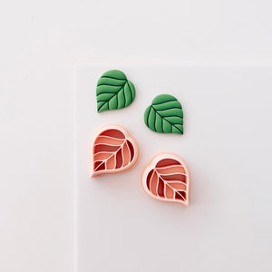 Fall Leaf Mirrored Set | Fall Leaf Clay Cutter Set Polymer Clay Earrings Autumn Clay Cutters Fall Clay Cutters