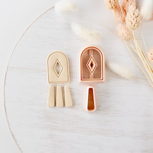 Polymer Clay Earring Cutter Dangle Clay Cutter  Long Clay Cutter Dangle Two Piece Set Clay Cutter
