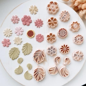 Flower Clay Cutter BUNDLE SET | Botanical clay cutter Garden Floral Polymer Clay Cutter Spring Flower Polymer Clay Cutter