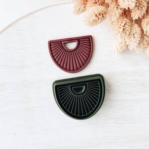 Cortadores de arcilla polimérica con forma de semicírculo y diseño de rayos de sol, formas retro para pendientes llamativos para la fabricación de joyas, herramientas para arcilla ZL-28