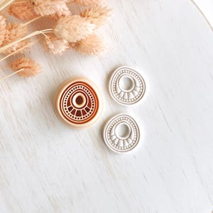 Emporte-pièces ronds mandala en pâte polymère, formes de boucles d'oreilles géométriques pour la fabrication de bijoux en pâte polymère, outils en argile ZN-27