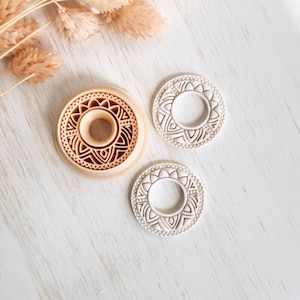 Cortadores redondos de arcilla polimérica Mandala, formas de pendientes circulares decorativos para la fabricación de joyas de arcilla polimérica, herramientas para modelar arcilla ZN-28