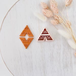 Polymer Clay Cutter, strukturierte Diamantformen für Ohrringe, Tonschneidwerkzeug für die Schmuckherstellung, geometrisches Boho-Design, W-17