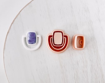 Polymer Clay Cutter, Rounded Rectangle Shapes for Earrings, Minimal Clay Cutter Tool for Jewelry Making, Modern Design, Y-10