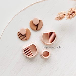 Textured Square Polymer Clay Cutters, Modern Earrings Shapes with Pattern for DIY Jewelry Making, Geometric Clay Tools ZK-24