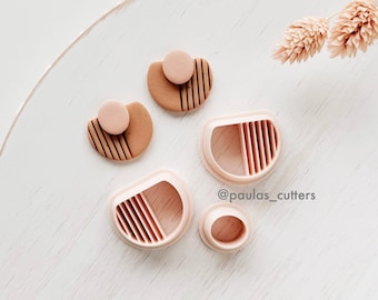 Textured Square Polymer Clay Cutters, Modern Earrings Shapes with Pattern for DIY Jewelry Making, Geometric Clay Tools ZK-24