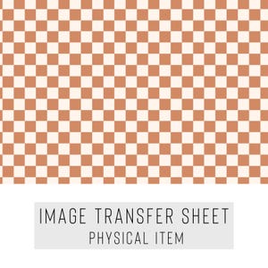 Papier transfert pour pâte polymère – Motif à carreaux marron – Feuille soluble dans l'eau pour boucles d'oreilles et bijoux – TP-305