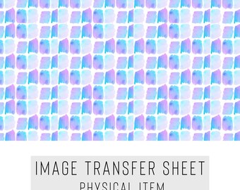 Polymer Clay Transfer Paper – Watercolor Tile Pattern – Water Soluble Sheet for Earrings & Jewelry – TP-248