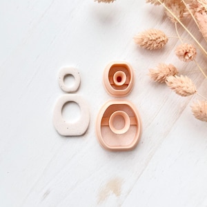 Set di taglia-argilla polimerica, forme per orecchini arrotondate e quadrate, strumento per tagliare l'argilla per la creazione di gioielli, design minimalista ZG-18