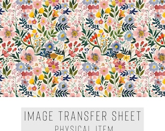 Polymer Clay Transfer Paper – Colorful Wildflower Pattern – Water Soluble Sheet for Earrings, Jewelry & Clay Art – TP-064