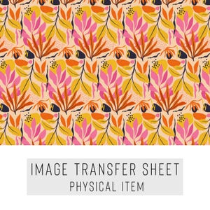 Polymer Clay Transferpapier – Helles abstraktes Blumenmuster – Wasserlösliches Blatt für Ohrringe, Schmuck und Tonkunst – TP-096