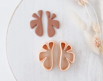 Polymer Clay Cutter Set, Abstract Flower Earrings Shapes, Clay Cutter Tool for Jewelry Making, Modern Organic Design, ZD-20