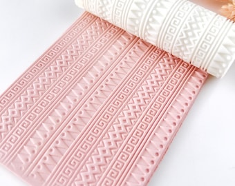 Polymer Clay Texture Roller – Ornamental Stripe Pattern – Clay Tool for Earrings & Jewelry – R-001