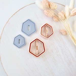 Polymer Clay Cutter, Hexagon Shapes for Earrings, Geometric Clay Cutter Tool for Jewelry Making, Modern Design Set, U-05