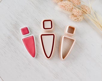 Polymer Clay Cutter, Shield Drop Earrings Shape, 3D Printed Clay Cutter Tool for Jewelry Making, Bold Statement Design, Z-27