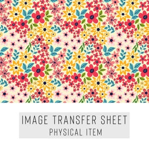 Polymer Clay Transferpapier – Buntes Blumenmuster – Wasserlösliches Blatt für Ohrringe & Schmuck – TP-283