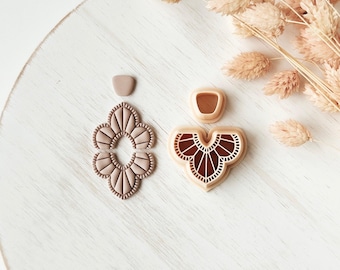 Ornate Flower Polymer Clay Cutters, Decorative Earrings Shapes for Polymer Clay Jewelry Making, Detailed Floral Clay Tools ZM-22