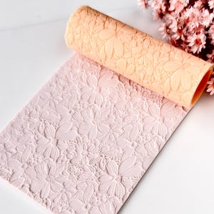 Rouleau à texturer pour pâte polymère – Grand motif floral – Outil pour la création de boucles d'oreilles et de bijoux – R-195