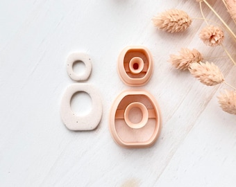 Polymer Clay Cutter Set, Rounded Square Earrings Shapes, Clay Cutter Tool for Jewelry Making, Minimal Design ZG-18