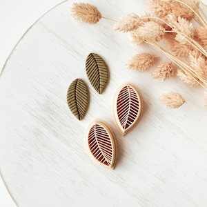 Leaf Vein Polymer Clay Cutters, Botanical Earrings Shapes for Polymer Clay Jewelry Making, Nature Clay Tools ZM-17