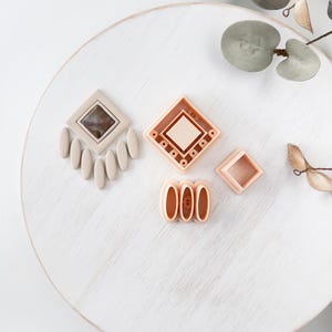 Polymer Clay Cutter Set, Geometric Diamond Fringe Shapes for Earrings, Clay Cutter Tool for Jewelry Making, Modern Boho Design, Y-18