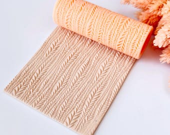 Polymer Clay Texture Roller – Vertical Leaf Line Pattern – Clay Tool for Earrings & Jewelry – R-137