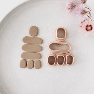 Polymer Clay Cutter Set, Stacked Pebble Shapes for Earrings, Clay Cutter Tool for Jewelry Making, Minimal Organic Design, Y-29