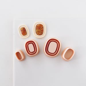 Polymer Clay Cutter Set, Oval Stud Earrings Shapes, 3D Printed Clay Cutter Tool for Jewelry Making, Minimal Everyday Design, ZA-20