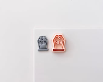 Polymer Clay Cutter, Tombstone Earrings Shape, 3D Printed Clay Cutter Tool for Jewelry Making, Halloween RIP Design, ZB-26