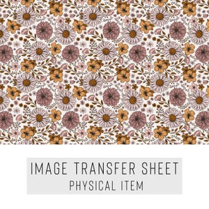 Papier transfert pour pâte polymère – Motif floral marron – Feuille soluble dans l'eau pour boucles d'oreilles, bijoux et créations en pâte polymère – TP-024