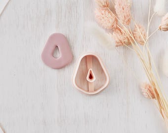 Polymer Clay Cutter, Rounded Triangle Shapes for Earrings, Minimal Clay Cutter Tool for Jewelry Making, Modern Geometric Design, V-22