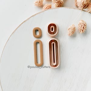 Juego de cortadores de arcilla ovalados largos, formas minimalistas para pendientes colgantes de joyería moderna ZK-18