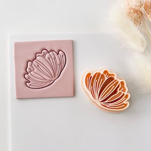 Polymer Clay Cutter mit Strukturstempel, Ginkgoblatt-Ohrringform, 3D-gedrucktes Werkzeug zum Ausstechen von Ton für die Schmuckherstellung, botanisches Design, ZB-20