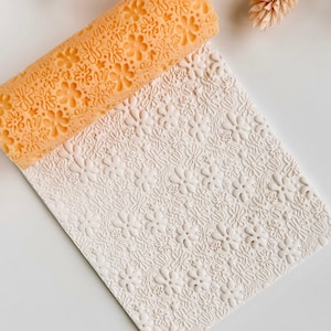 Strukturroller für Polymerclay – Mikro-Blumenmuster – Tonwerkzeug für Ohrringe & Schmuck – R-226