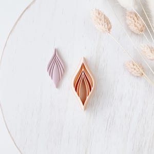 Polymer Clay Cutter, Leaf Drop Earrings Shape, Clay Cutter Tool for Jewelry Making, Botanical Minimal Design, ZD-12