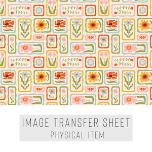 Polymer Clay Transfer Paper – Floral Tile Pattern – Water Soluble Sheet for Earrings & Jewelry – TP-411