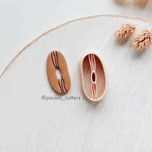 Set mit strukturierten ovalen Ausstechformen für Polymer Clay, Statement-Ohrringformen für Schmuck aus Polymer Clay ZK-21