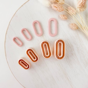 Cortador de arcilla polimérica, formas ovaladas, herramienta minimalista para cortar pendientes, cortadores de arcilla para la fabricación de joyas, G-20