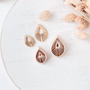 Polymer Clay Cutter Set, Textured Fan Drop Earrings Shapes, Clay Cutter Tool for Jewelry Making, Statement Design ZI-12