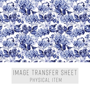 Polymer Clay Transfer Paper – Blue Floral Pattern – Water Soluble Sheet for Earrings, Jewelry & Clay Art – TP-089