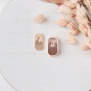Polymer Clay Cutter Set, strukturierte rechteckige Ohrringformen, Modellierwerkzeug für die Schmuckherstellung, modernes Design ZI-14