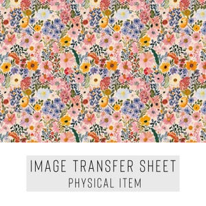 Papier transfert pour pâte polymère – Motif floral coloré – Feuille soluble dans l'eau pour boucles d'oreilles, bijoux et créations en pâte polymère – TP-045