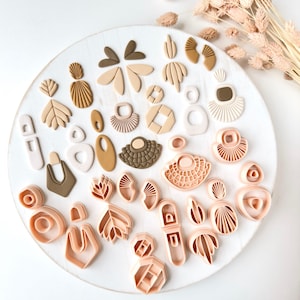 Polymer Clay Cutter Bundle, Mixed Earrings Shapes Set, Clay Cutter Tool for Jewelry Making, Large Collection ZG-04 to ZG-25