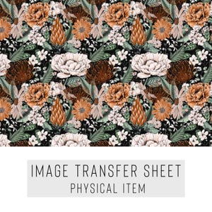 Polymer Clay Transfer Paper – Dark Floral Pattern – Water Soluble Sheet for Earrings & Jewelry – TP-388