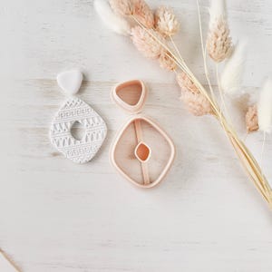 Polymeerkleisnijder, getextureerde druppelvormen voor oorbellen, gedetailleerde kleisnijder voor sieraden maken, patroonontwerp, S-18