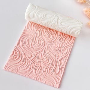 Rodillo texturizador para arcilla polimérica – Diseño de ondas fluidas – Herramienta para arcilla para pendientes y joyería – R-016
