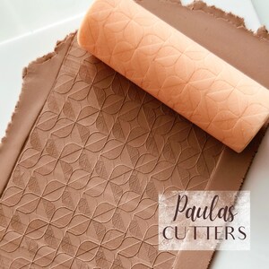Polymer Clay Texture Roller – Geometric Petal Pattern – Clay Tool for Earrings & Jewelry – R-187