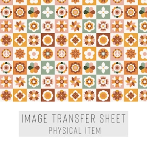 Polymer Clay Transfer Paper – Retro Floral Tile Mosaic Pattern – Water Soluble Sheet for Earrings, Jewelry & Clay Art – TP-103