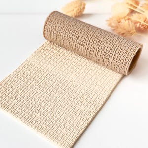 Polymer Clay Texture Roller – Mini Square Tile Pattern – Clay Tool for Earrings & Jewelry – R-128